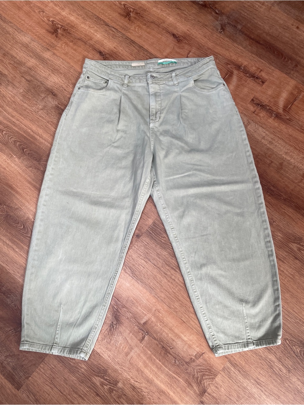 Anthropologie Pilcro Womens Barrel Jeans Green Size 16W Wide Baggy Oversized #